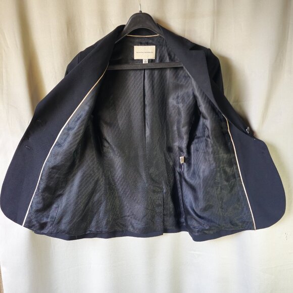Banana Republic Stretch 2 Button Wool Blazer Black Size 8 NWOT - Picture 4 of 7